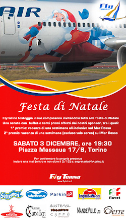 Locandina della festa per il quarto compleanno di FlyTorino