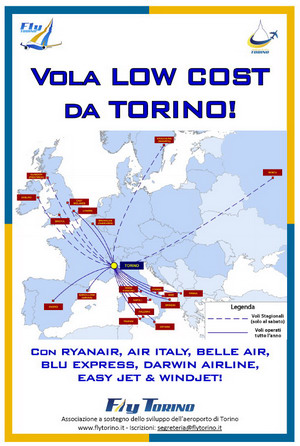 Il volantino di FlyTorino con le rotte Low Cost per la stagione invernale 2009/2010